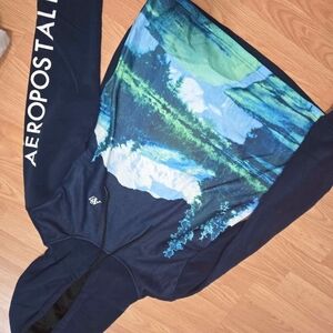 Aeropostale trees and mountains scenery hoodie